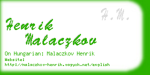 henrik malaczkov business card